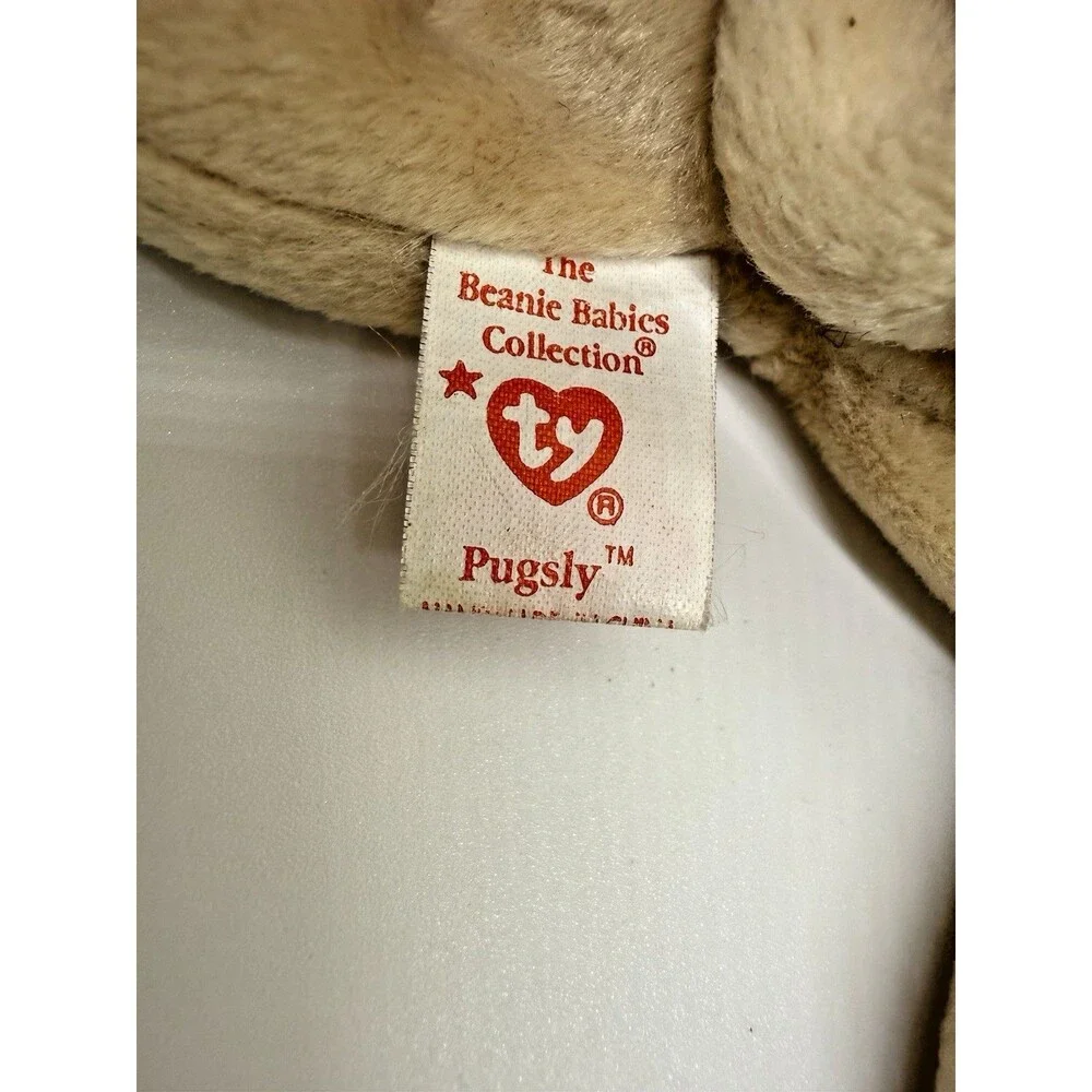 TY Beanie Baby Pugsly Pug Dog Plush 1996 Retired New No Tags Stuffed Animal
